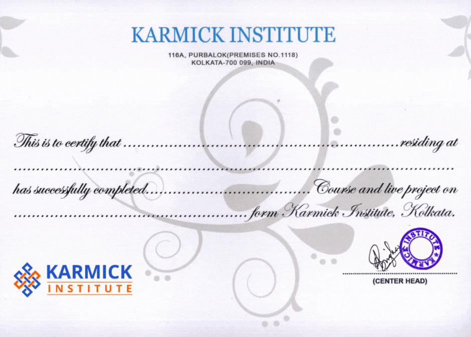 Karmick Institute Certificate