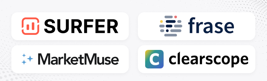 Surfer SEO - Frase - MarketMuse - Clearscope